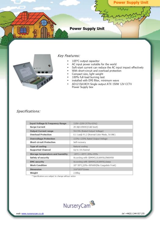 Power Supply Unit - Data Sheet